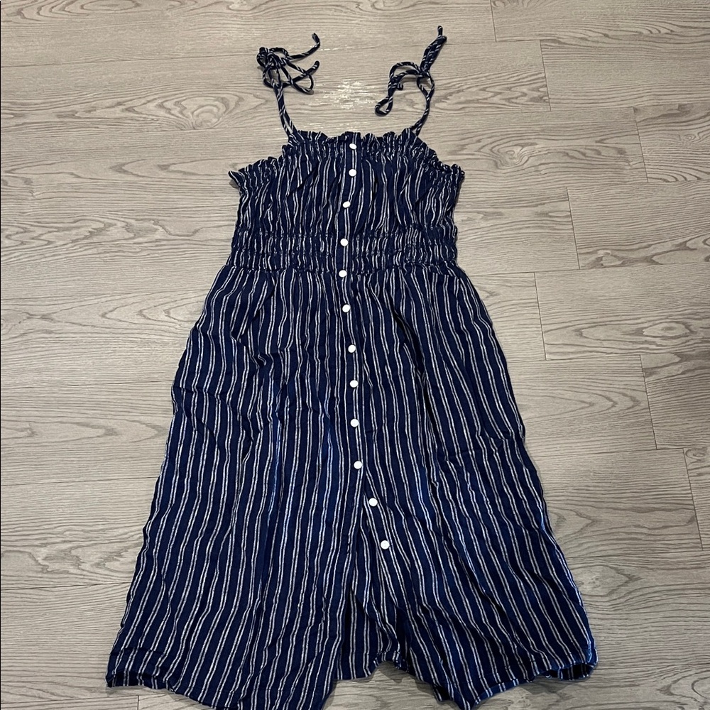 Universal Thread Navy and White Striped Midi Dress